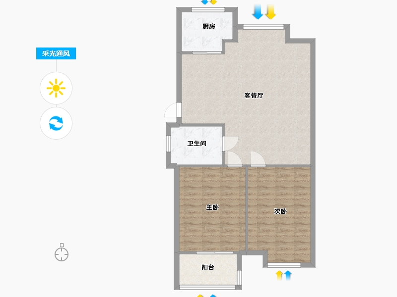 江苏省-徐州市-锦绣山水北区-86.60-户型库-采光通风