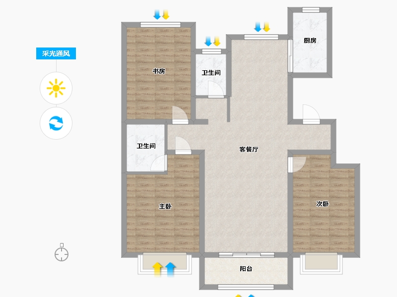 河北省-邢台市-中豪熙湖-110.22-户型库-采光通风