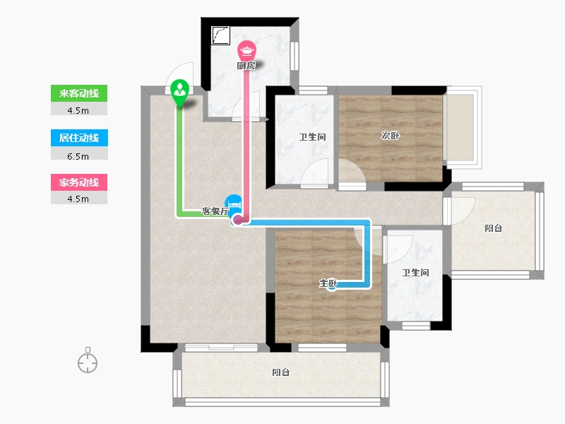 广西壮族自治区-南宁市-九熙府-65.00-户型库-动静线