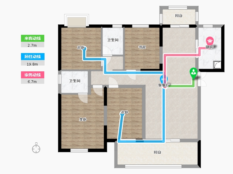 湖南省-长沙市-西雅韵-124.00-户型库-动静线