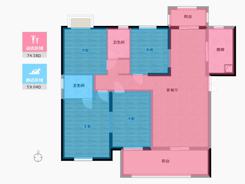 湖南省-长沙市-西雅韵-124.00-户型库-动静分区