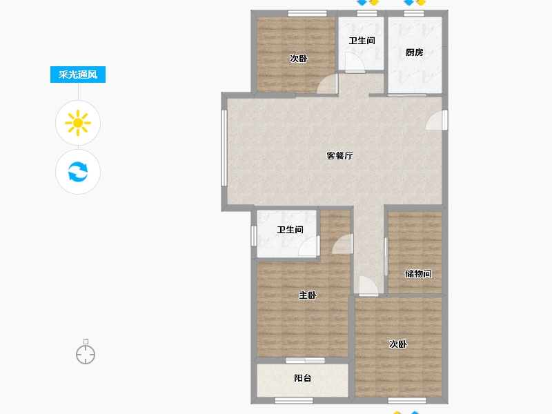 山东省-枣庄市-滕州滕投·悦府-116.00-户型库-采光通风