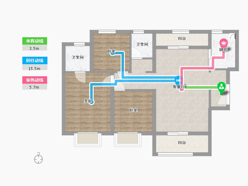 山西省-晋城市-公园里二期-100.00-户型库-动静线