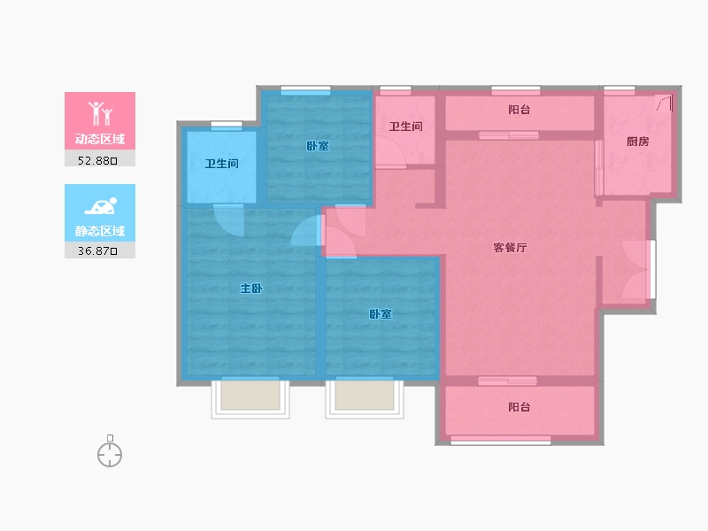 山西省-晋城市-公园里二期-100.00-户型库-动静分区