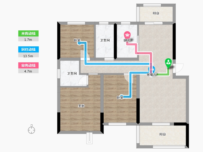 湖南省-常德市-辰南府-113.00-户型库-动静线