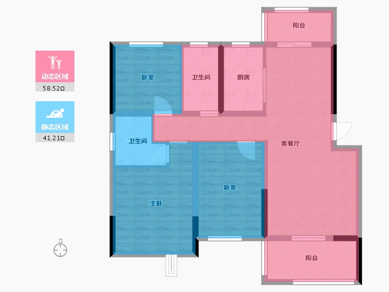 湖南省-常德市-辰南府-113.00-户型库-动静分区