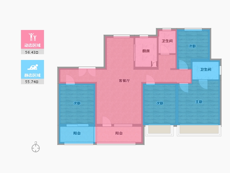 山东省-济南市-金地华著-109.00-户型库-动静分区