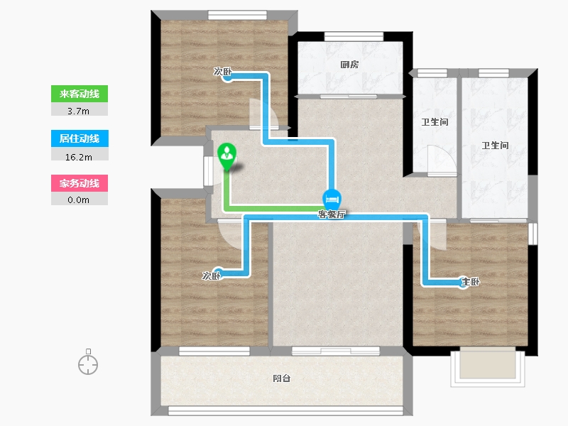 福建省-泉州市-保利住宅第5湾-96.00-户型库-动静线