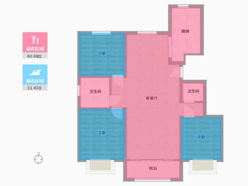 河北省-秦皇岛市-兴桐兴城-96.00-户型库-动静分区