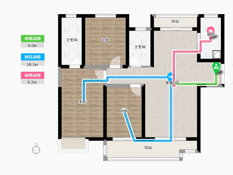 陕西省-西安市-御锦城15期-105.00-户型库-动静线