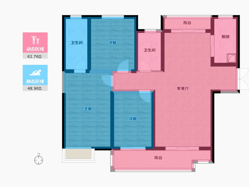 陕西省-西安市-御锦城15期-105.00-户型库-动静分区