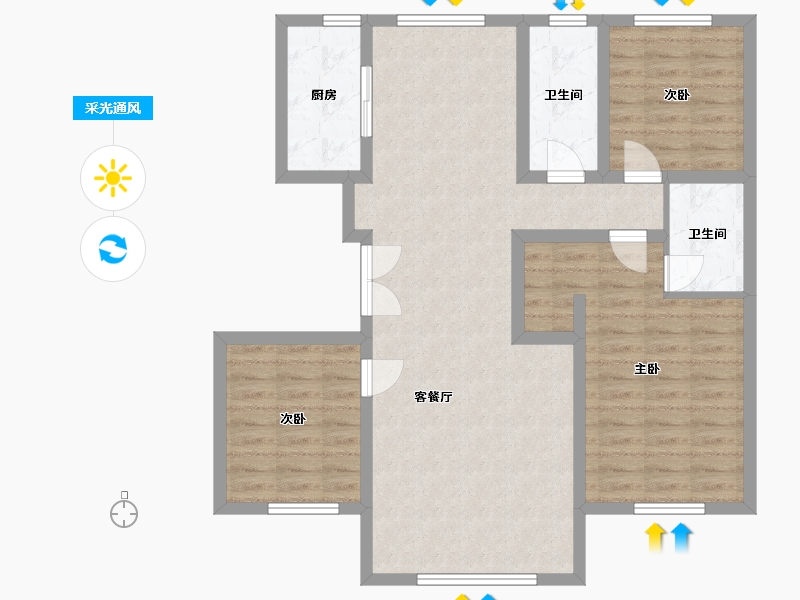 河北省-衡水市-格林-100.00-户型库-采光通风