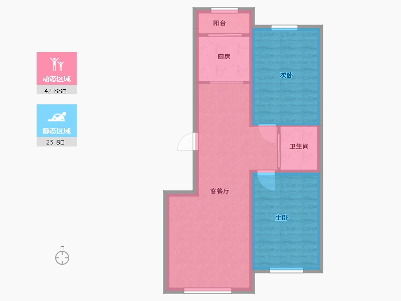 内蒙古自治区-赤峰市-天河朗苑-86.00-户型库-动静分区