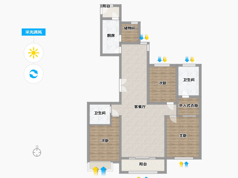 河北省-邢台市-凰家公园-120.00-户型库-采光通风