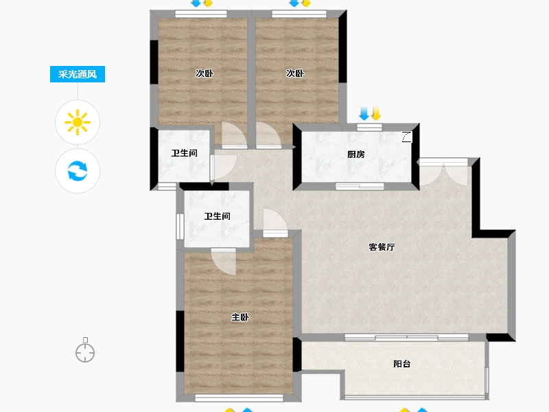 四川省-德阳市-金科·集美水岸-89.00-户型库-采光通风