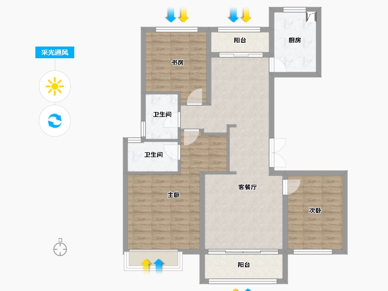 浙江省-衢州市-振兴家园-114.00-户型库-采光通风