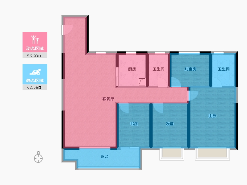 江苏省-徐州市-大发融悦东方-117.24-户型库-动静分区