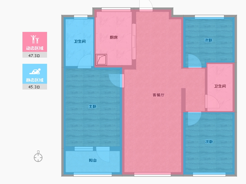 山东省-青岛市-融创和悦-92.00-户型库-动静分区