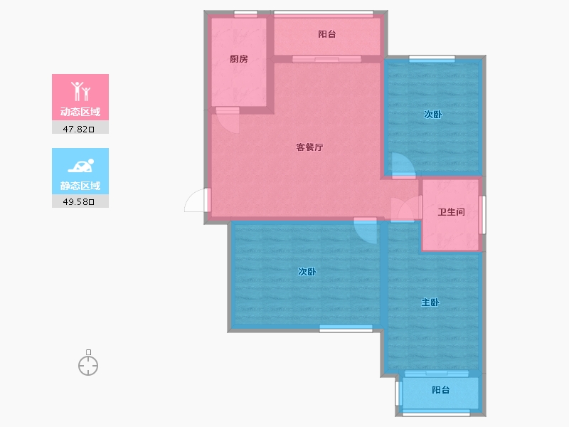 河北省-唐山市-金域名邸-一区-95.94-户型库-动静分区