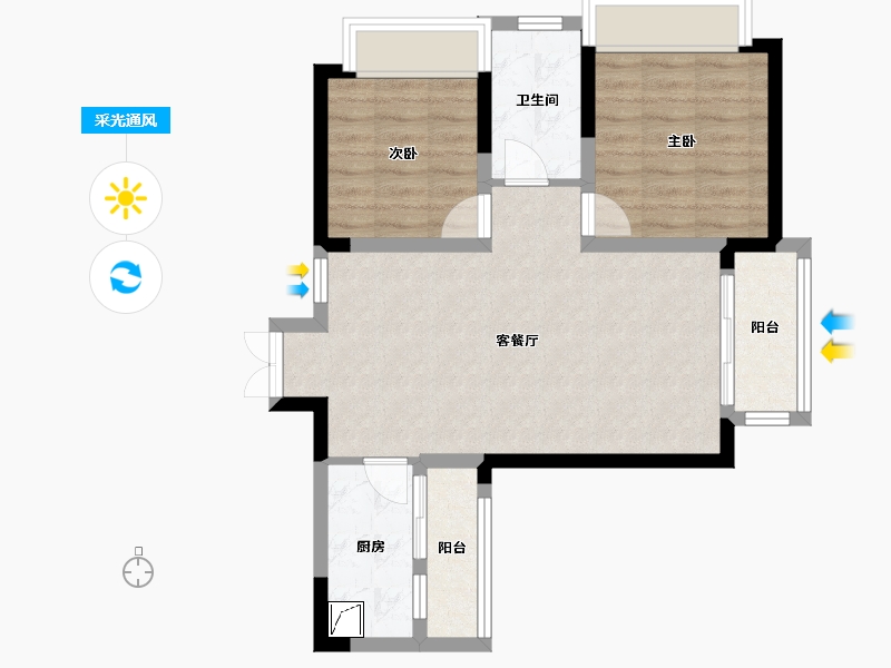 四川省-成都市-小区房-69.00-户型库-采光通风