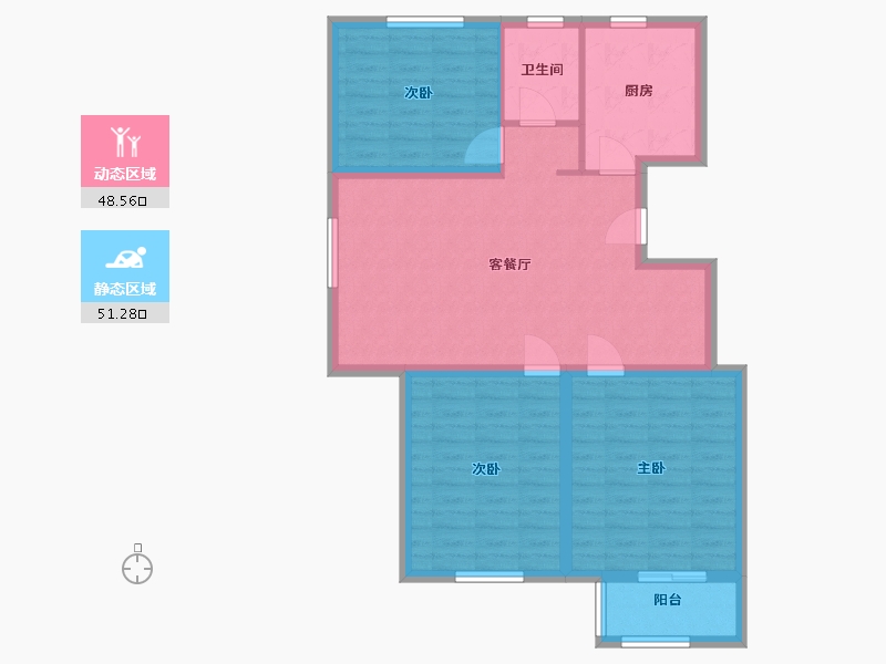 山东省-青岛市-开元城开元御景-90.00-户型库-动静分区