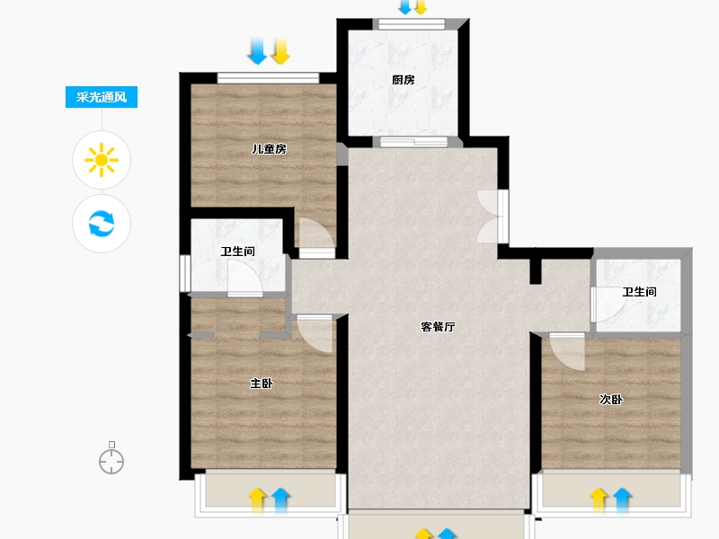 吉林省-长春市-融汇悦府-110.00-户型库-采光通风