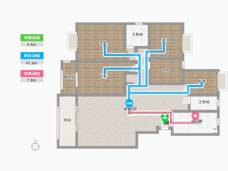 湖南省-长沙市-第四离职干部休养所-100.00-户型库-动静线