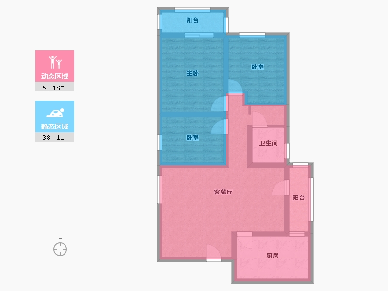 广东省-深圳市-莲花北村-86.00-户型库-动静分区