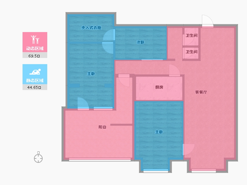 北京-北京市-定慧福里南区-87.00-户型库-动静分区