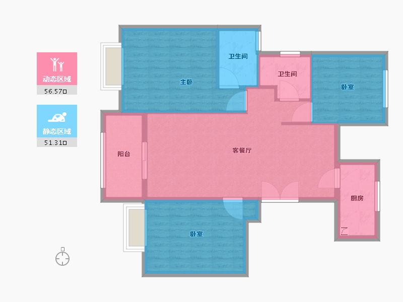 江西省-宜春市-华硕公园郡-97.85-户型库-动静分区