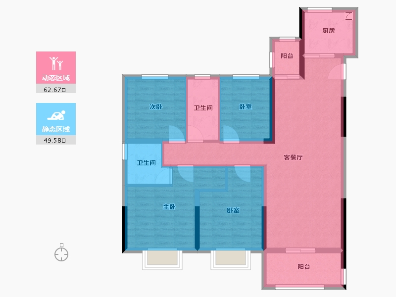 安徽省-芜湖市-和顺·阳光城市-100.00-户型库-动静分区