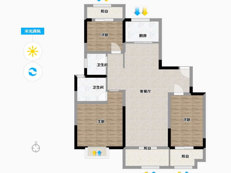 山东省-济南市-静悦府-115.00-户型库-采光通风