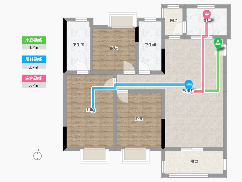 四川省-成都市-嘉裕第六洲悠泊屿二期-95.00-户型库-动静线