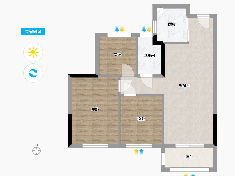 福建省-福州市-滨海首府-70.80-户型库-采光通风