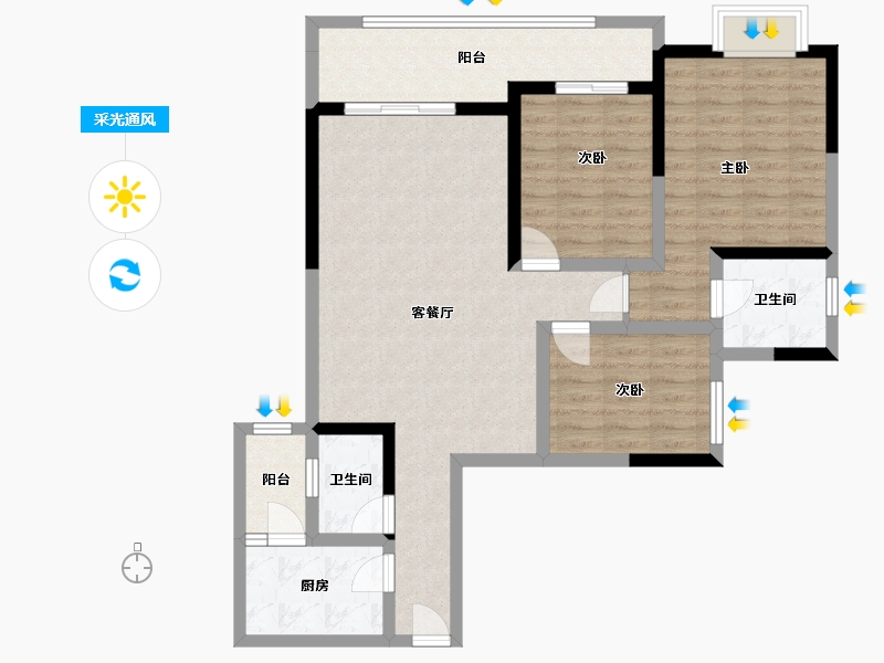 贵州省-贵阳市-半岛国际-100.00-户型库-采光通风