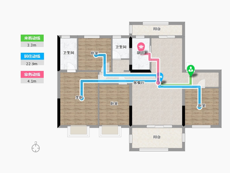 四川省-眉山市-碧桂园-125.00-户型库-动静线