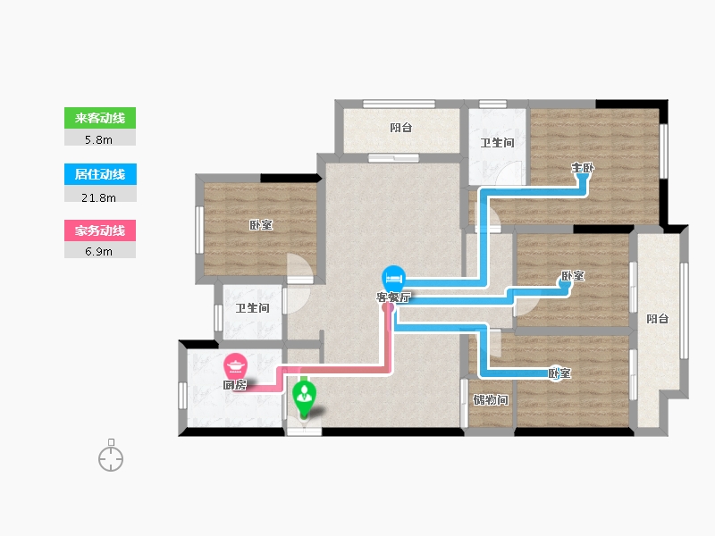 浙江省-台州市-中梁壹号院-116.00-户型库-动静线