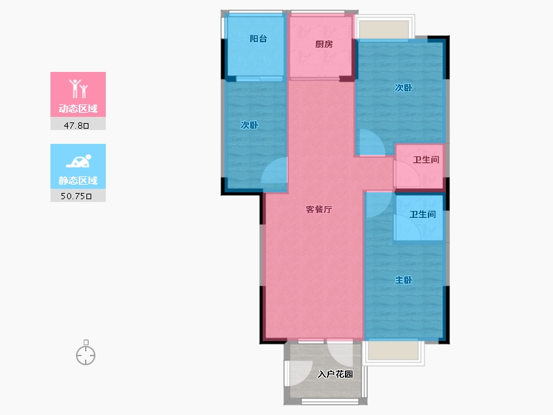 广东省-潮州市-锦盛花园-96.00-户型库-动静分区