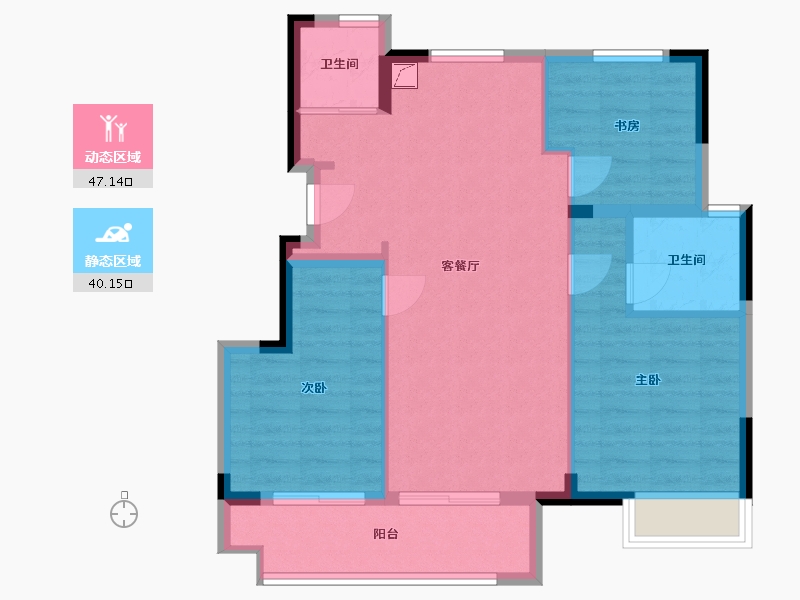 浙江省-嘉兴市-朝起云山-78.66-户型库-动静分区