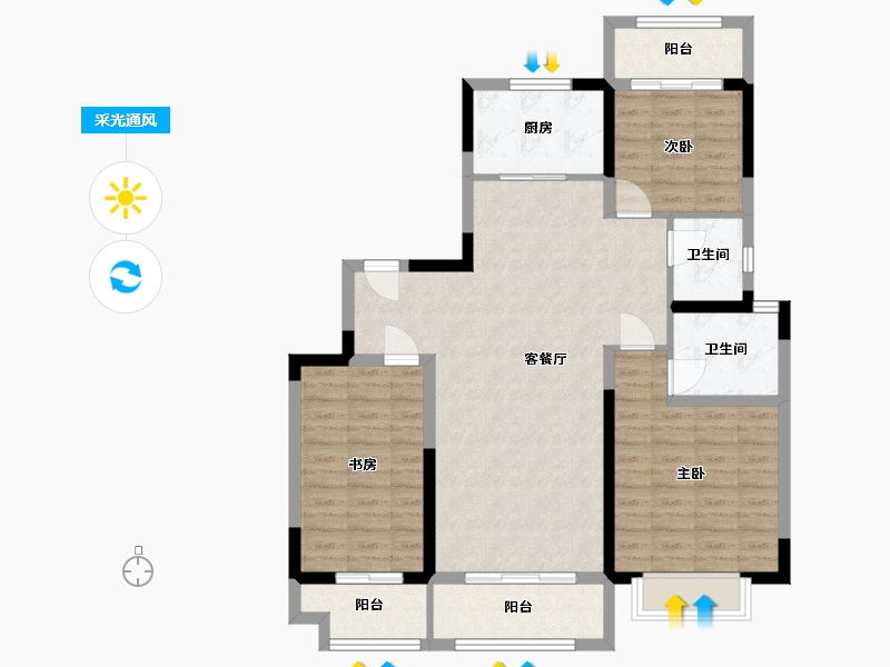 山东省-济南市-静悦府-115.00-户型库-采光通风