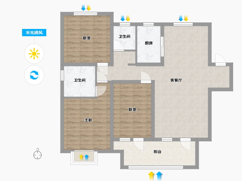 河北省-张家口市-阿斯顿-98.00-户型库-采光通风