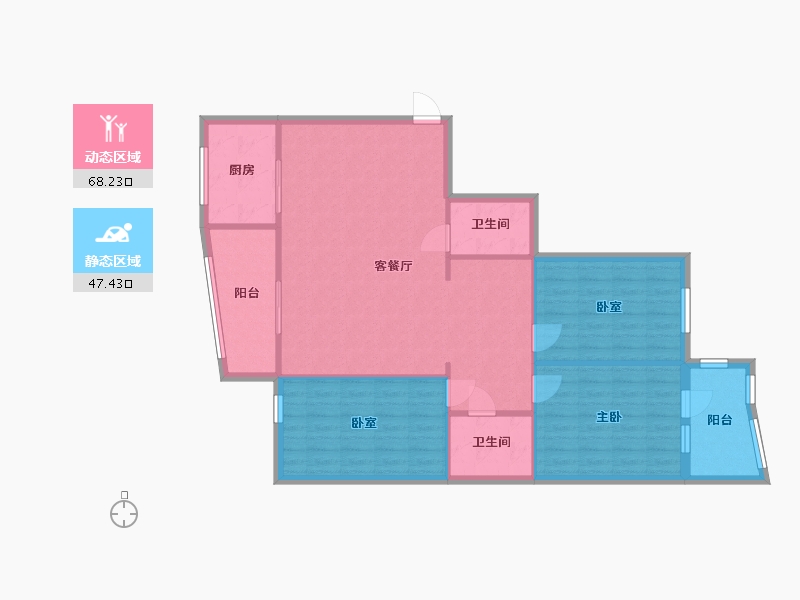 甘肃省-兰州市-福田大厦-120.00-户型库-动静分区