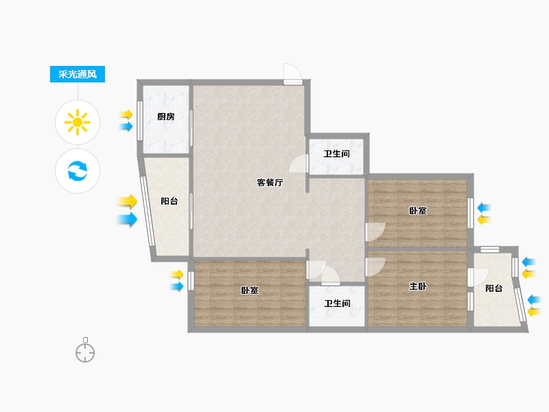 甘肃省-兰州市-福田大厦-120.00-户型库-采光通风