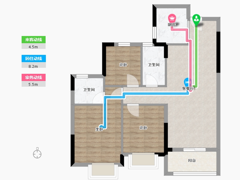 浙江省-嘉兴市-滨江-98.00-户型库-动静线