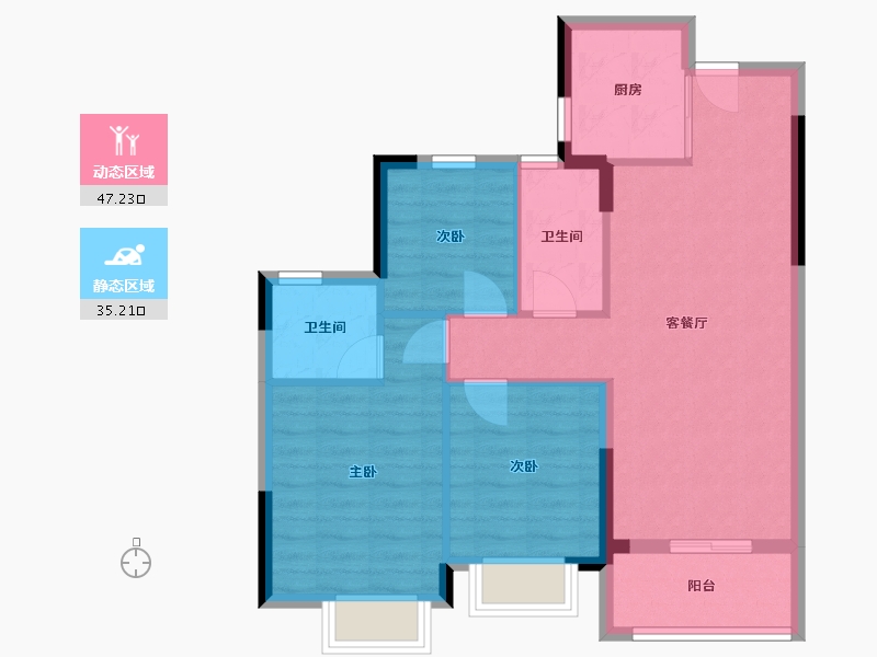 浙江省-嘉兴市-滨江-98.00-户型库-动静分区