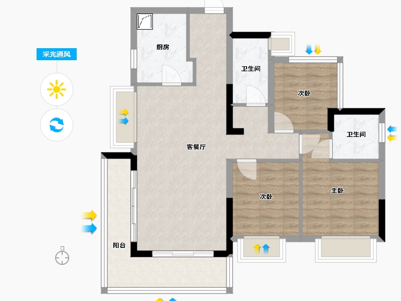 四川省-南充市-碧桂园·原树缇香-107.00-户型库-采光通风