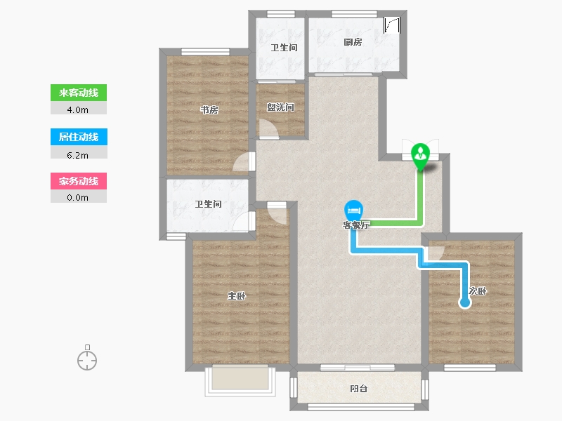 河北省-唐山市-观湖景园-101.00-户型库-动静线