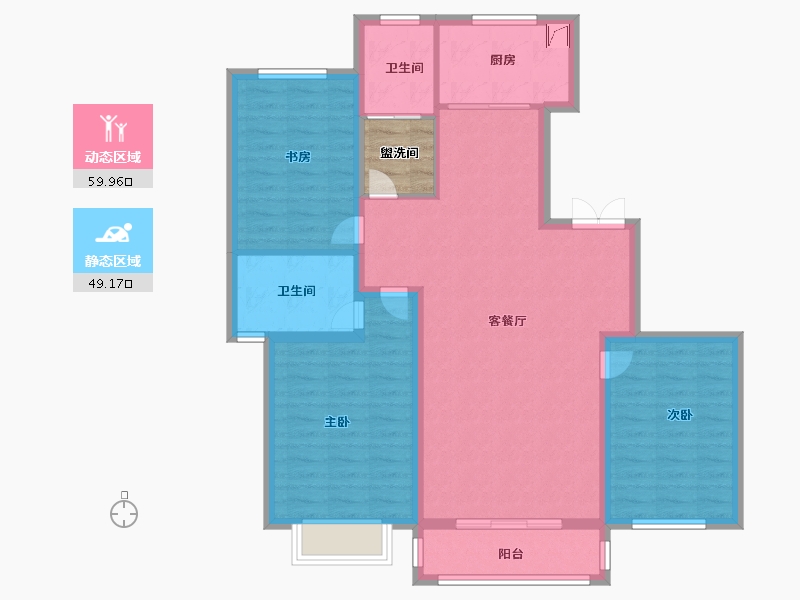 河北省-唐山市-观湖景园-101.00-户型库-动静分区