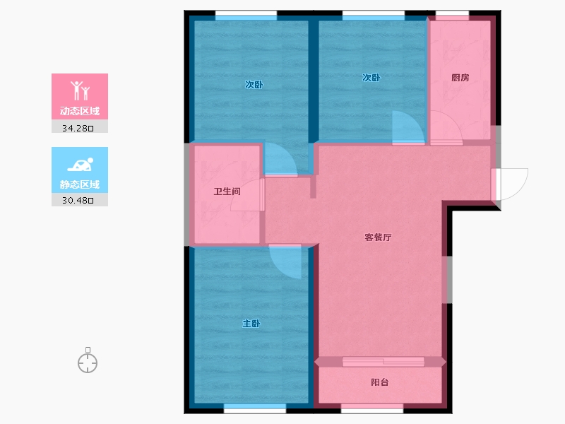 河北省-廊坊市-盛恒时代小区-68.00-户型库-动静分区