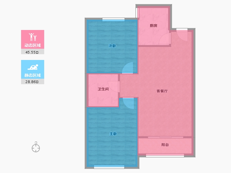 山东省-青岛市-卢河水岸-67.40-户型库-动静分区